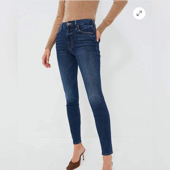 MOTHER Teaming Up The Looker NWOT straight leg highwaist dark wash jeans size 24 - Picture 1 of 5